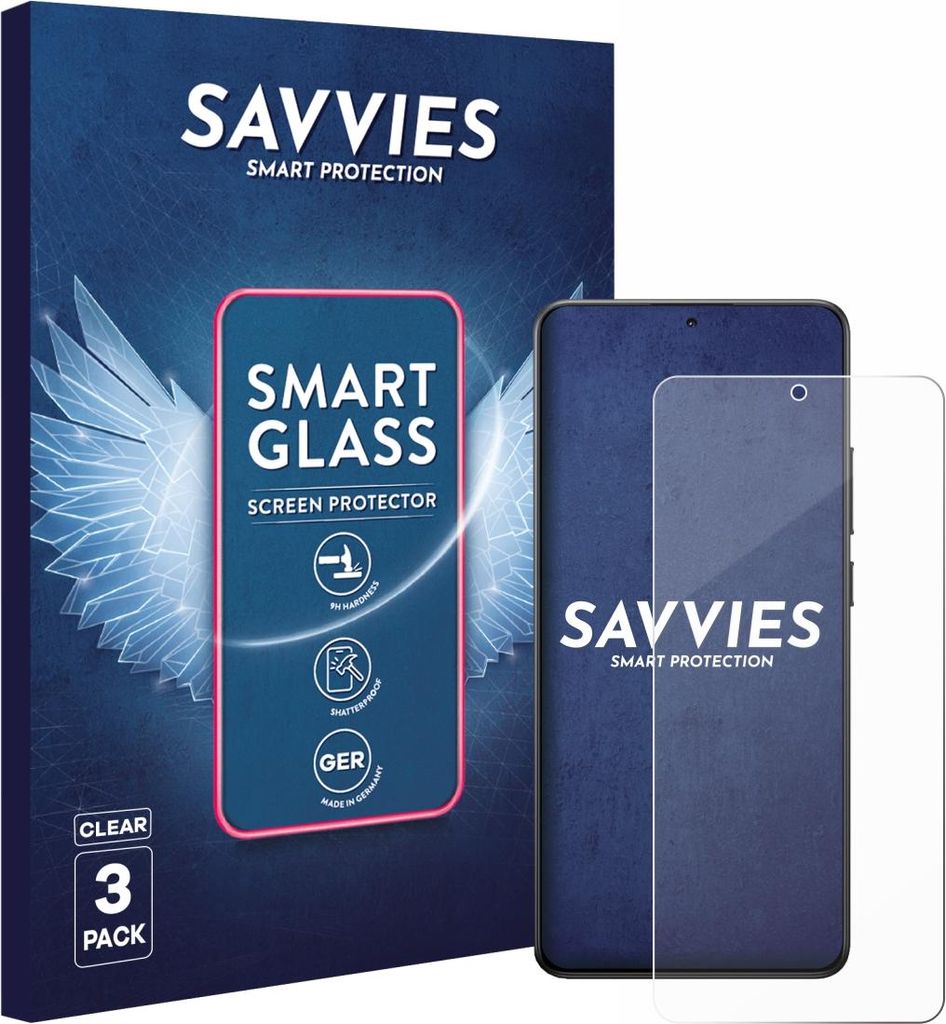 3x Savvies Schutzglas Folie für Xiaomi Poco X7 Pro 9H Panzer Schutzfolie Glas Displayschutz klar transparent