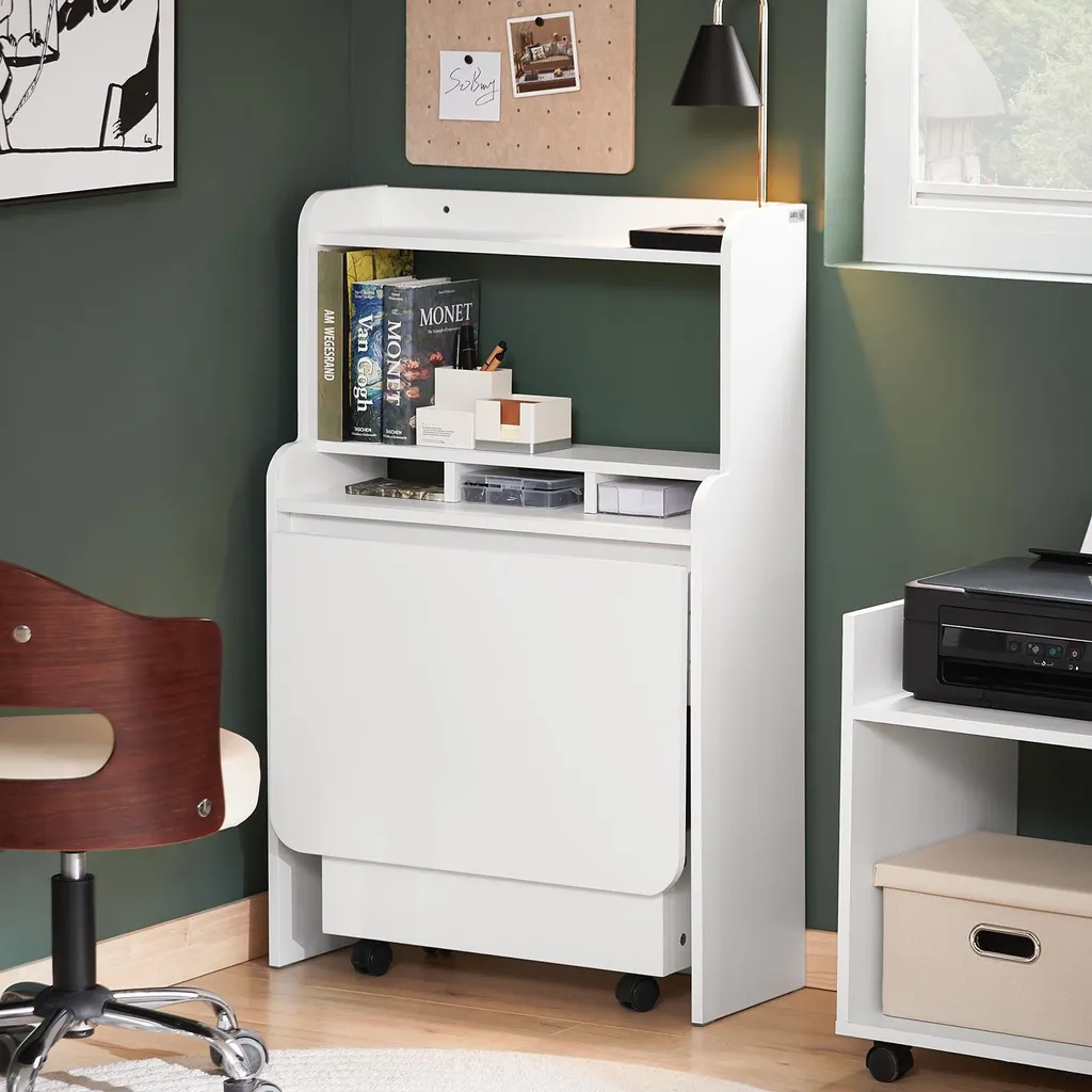 Bureau mural escamotable SoBuy, solution rangement pour petits appartements