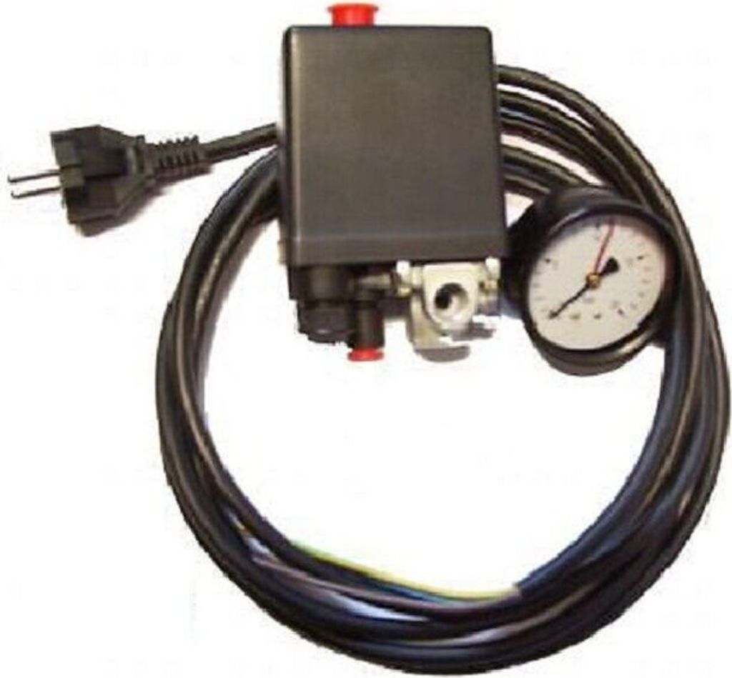 Druckschalter Manometer Netzkabel mit Schukostecker Kompressor Druckregler