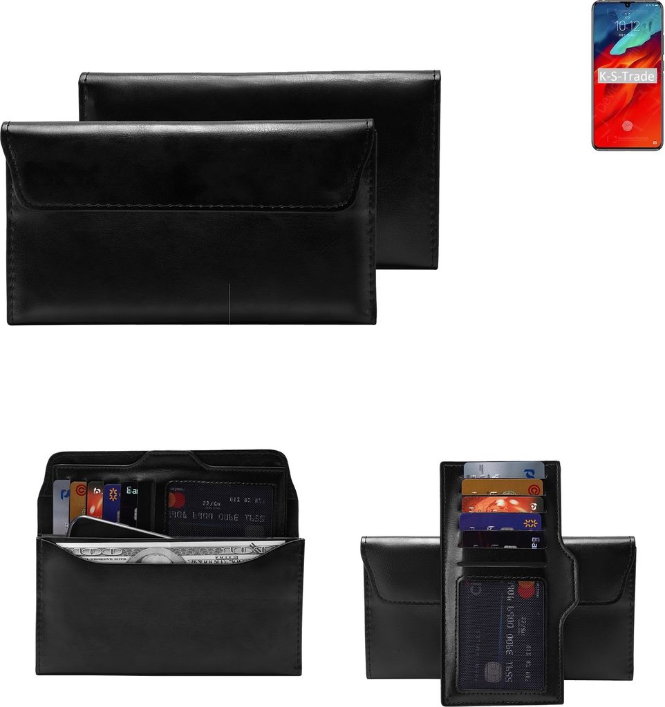K-S-Trade Handy Hülle kompatibel mit Lenovo Z6 Pro Schutz Hülle Tasche Schutz Case Handytasche Kunstleder schwarz, 1x