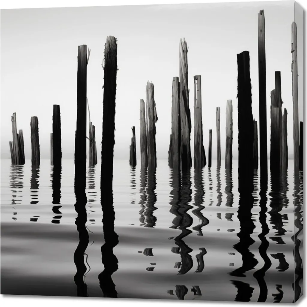Offerta Quadro 90x90 cm Riflessioni sull'acqua - Tela Canvas HD