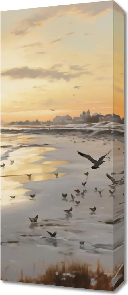 Quadro Panoramico Tramonto sulla Costa 30x70 - Arredamento Casa Moderno