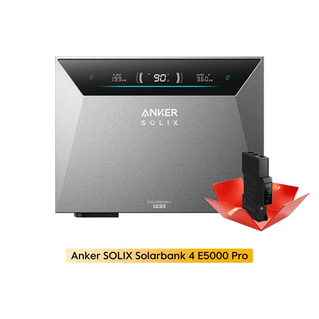 Powerness Balkonkraftwerk Speicher , Anker SOLIX Solarbank 4 E5000 Pro 5kWh All-in-One Stromspeicher mit Plug & Play für Ihre PV-Nachrüstung