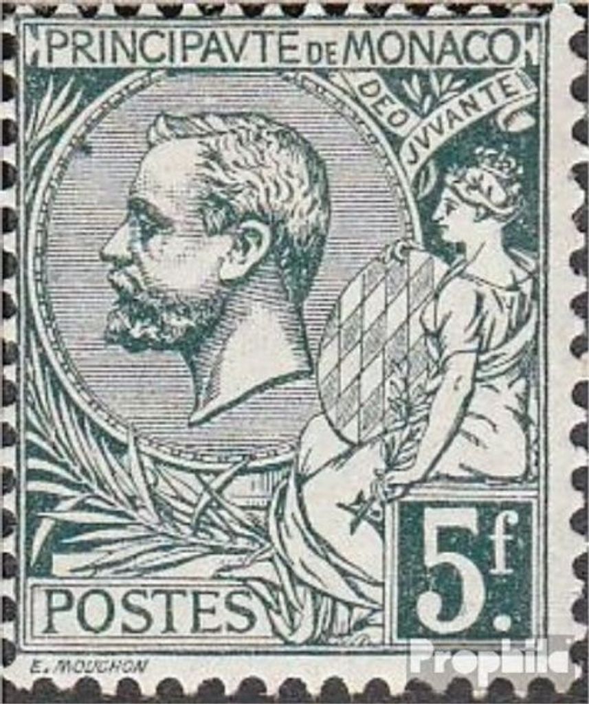 Briefmarken Monaco 1921 Mi 50 mit Falz Albert I.