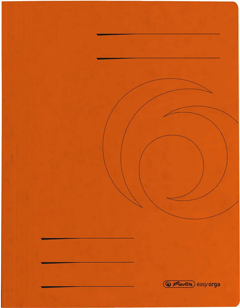 Dossier à Lamelles A4 Orange en Carton Robuste Herlitz - 25 Pièces