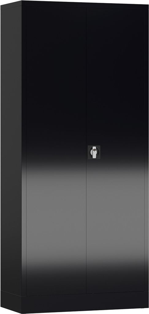 Aktenschrank Metallschrank mit 2 Türen, 4 Fachböden 1800x800x380mm tiefschwarz X-530339