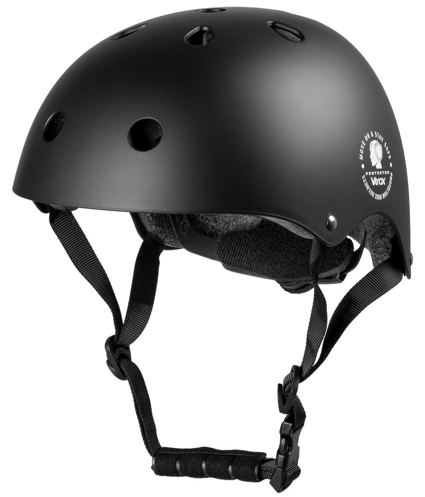 Vayox Fahrradhelm Protector VA0422BMM Verstellbar von 55 bis 58 CM - Größe M - für Rollschuhe, zum Skateboarden, zum Radfahren - Schwarz Matt