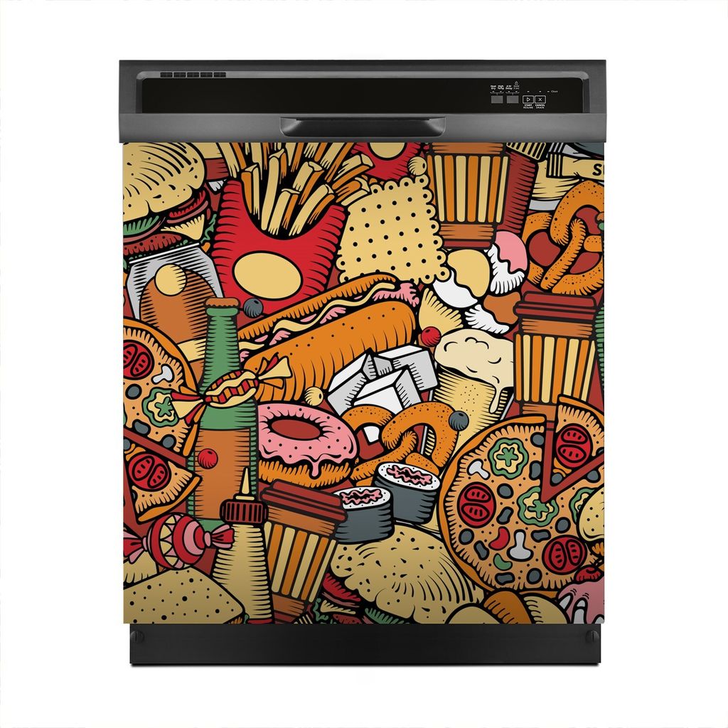 Aufkleber sticker 60x60 cm Dekorative folie Spülmaschine - Pizza Italy Essen