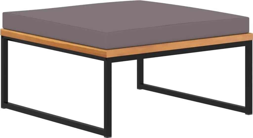 Repose-pieds 66x66x36 cm en acacia massif gris foncé série Wood