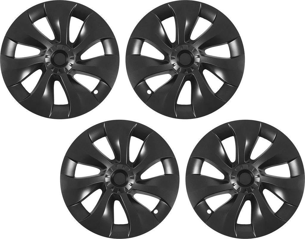 4PCS Radnabenkappe Felgenschutz Whirlwind Design Grau Sportlicher Ersatz für Tesla Model Y 2020 bis 2023 19 Zoll symmetrischer Stil