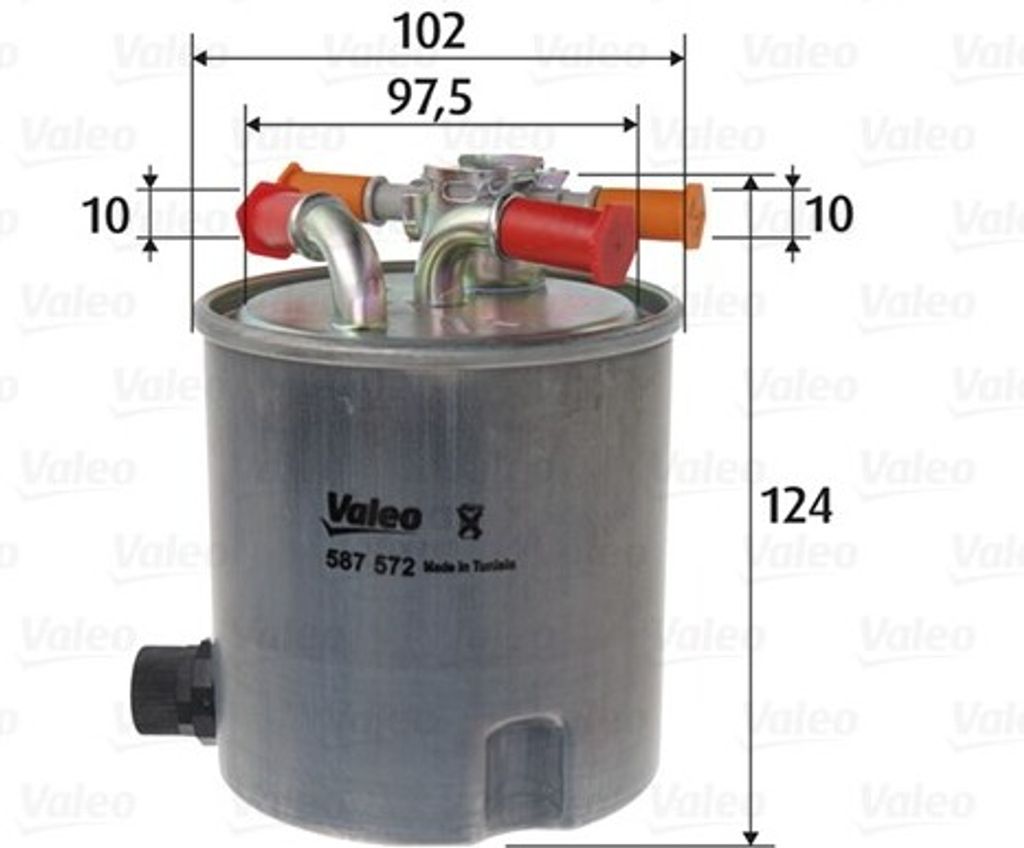 Kraftstofffilter VALEO 587572 für RENAULT LOGAN I Kombi (KS) Leitungsfilter