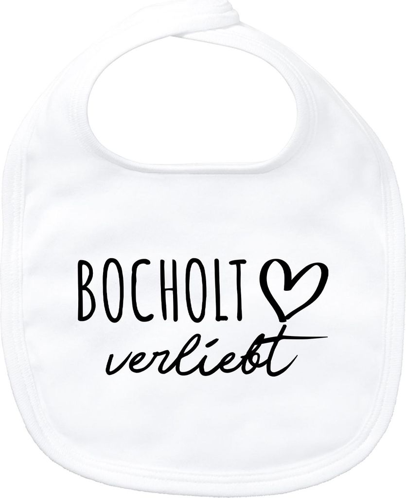 Huuraa Baby Lätzchen Bocholt verliebt White Klettverschluss Baumwolle Latz Geschenkidee