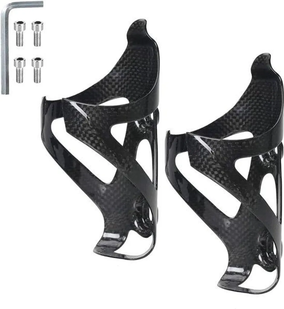 Porte-bidon Carbone 3K Finition Brillante pour VTT et Route - Pack de 2