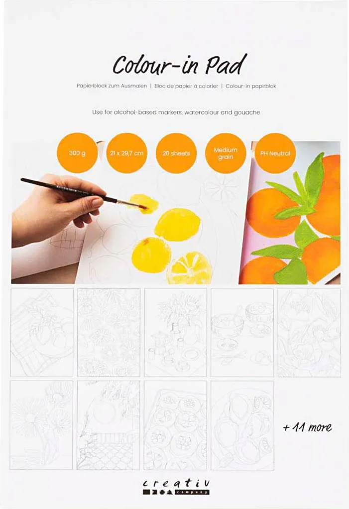Creativ Company Carta Acquerello 300g A4 Bianca - 20 Fogli Professionali