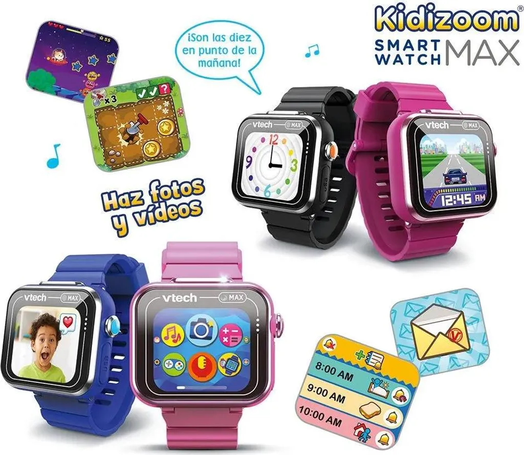 VTech Kidizoom MAX Raspberry : Montre Enfant Écran Large et Double Caméra - 9