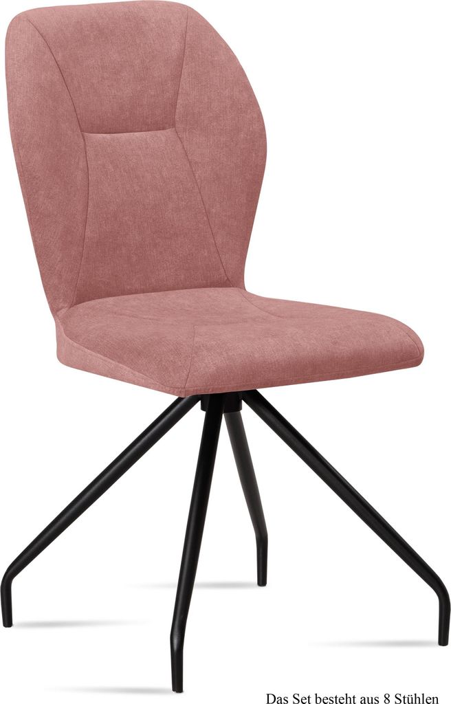 Esszimmerstuhl (8er-Set) Dinnie 51x92x60 Schwarz/Rosewood
