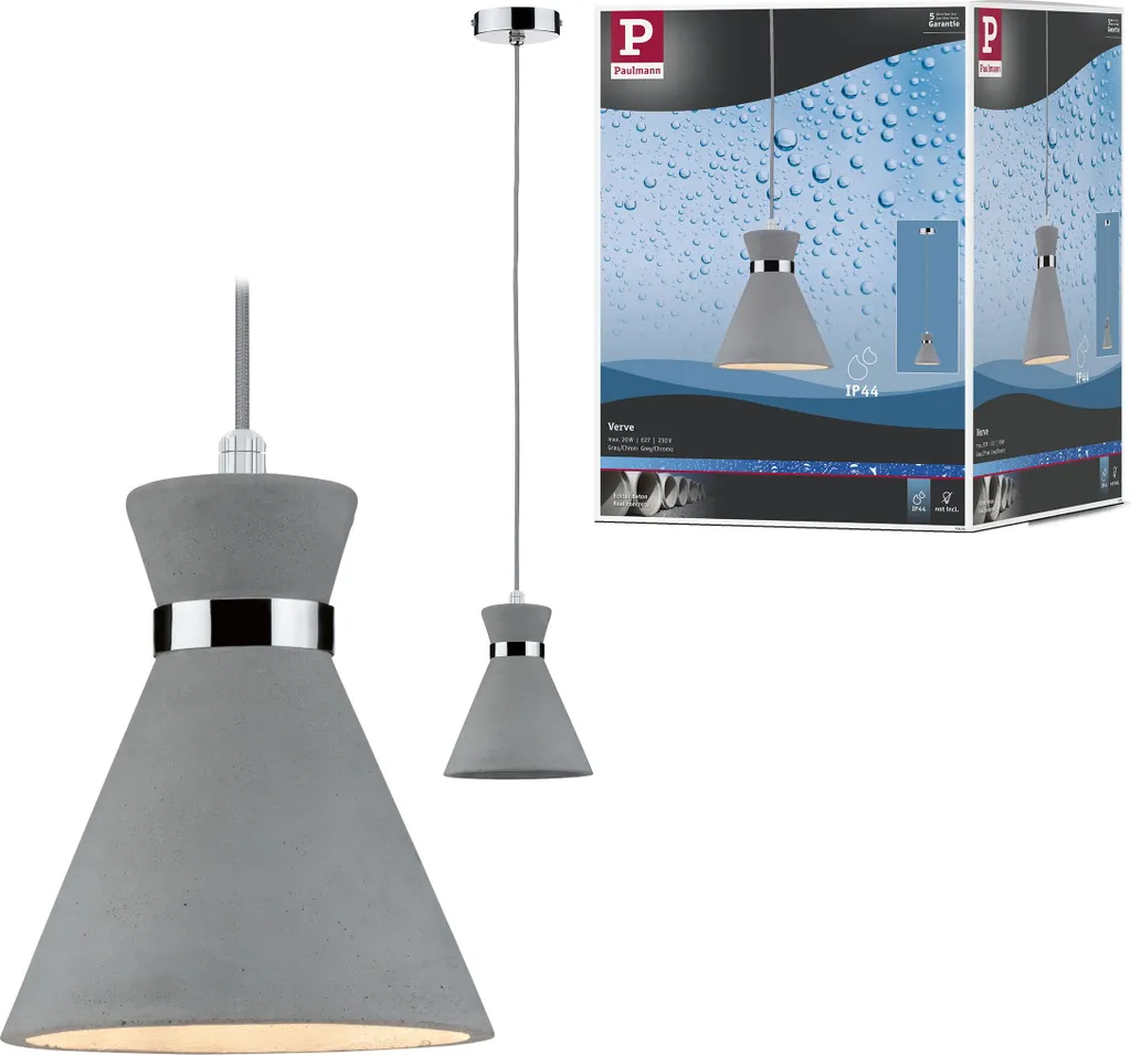Paulmann Verve Lampada Sospensione Design Industrial Cemento IP44