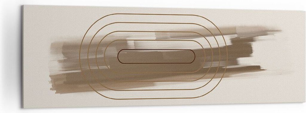 Bild auf Leinwand - Leinwandbild - Einteilig - Abstraktion Oval Braun - 160x50cm - Wand Bild - Wanddeko - Wandbilder - Leinwanddruck - Bilder - Wan...