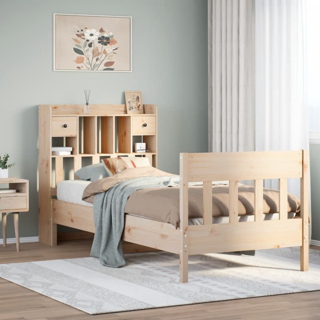 "Rabatt" Massivholzbett Schlafzimmer - Bettgestell moderne - ohne Matratze - 90x200 Kiefernholz - Klassische Betten CC11753