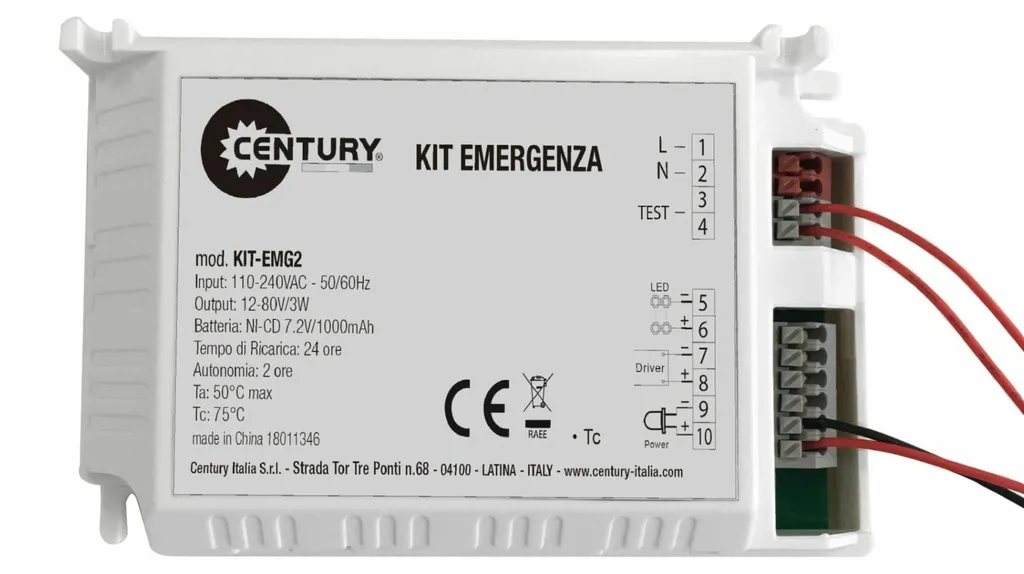 Alimentation de secours LED 2 heures Century Kit EMG2 110-240V CA