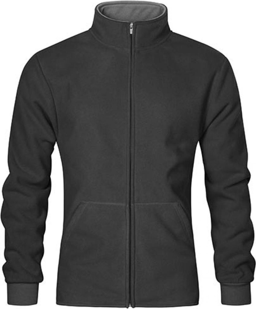 Doppel-Fleece Jacke Herren, Graphit-Hellgrau, XL