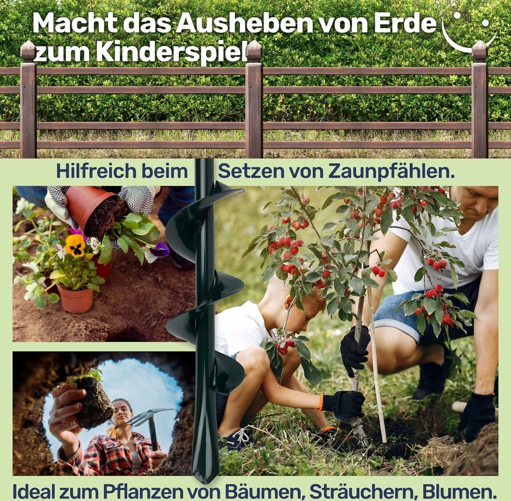 Handbohrer Erdlochbohrer Handerdbohrer Erdbohrer Produktbild 4