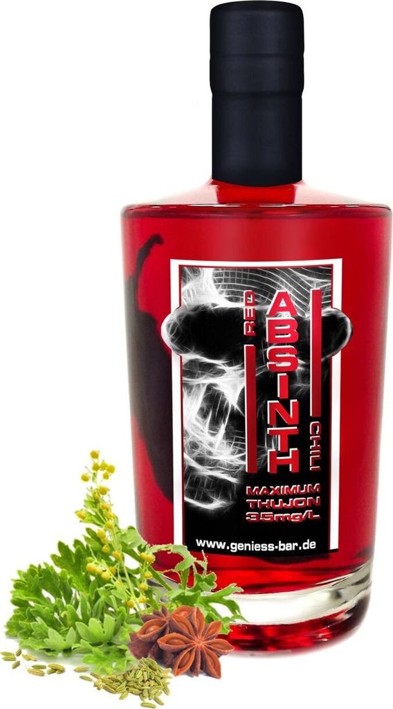 Absinth Red Chili 0,35L mit maximal erlaubtem Thujongehalt von 35 mg/L 55%Vol