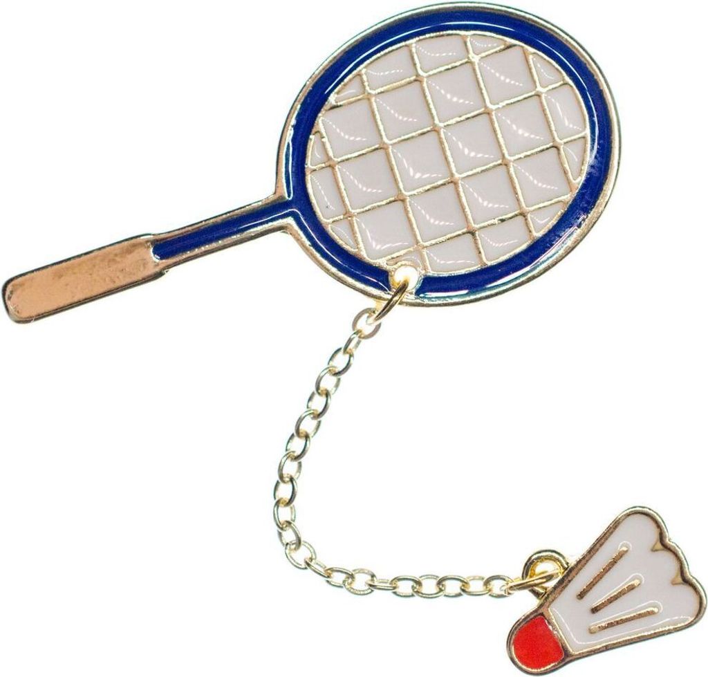 Badmintonschläger Brosche Miniblings Ball Sport Badminton Federball Pin