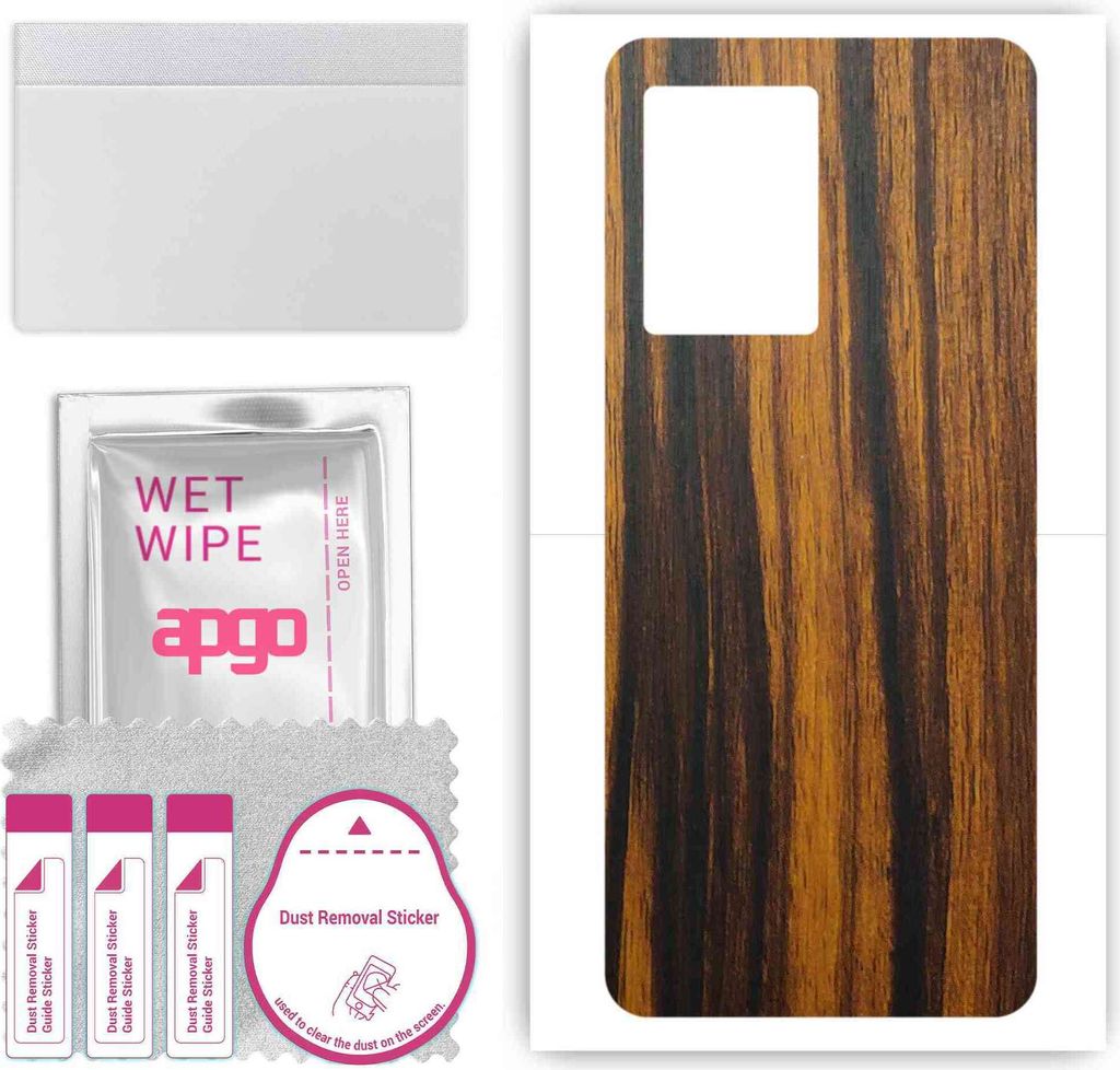 apgo Rückseite Schutzfolie, Skin, kompatibel mit Honor X7a, Hinten Displayschutzfolie aus Vinylfolie, kratzfest, einfache Montage - Tigerwood