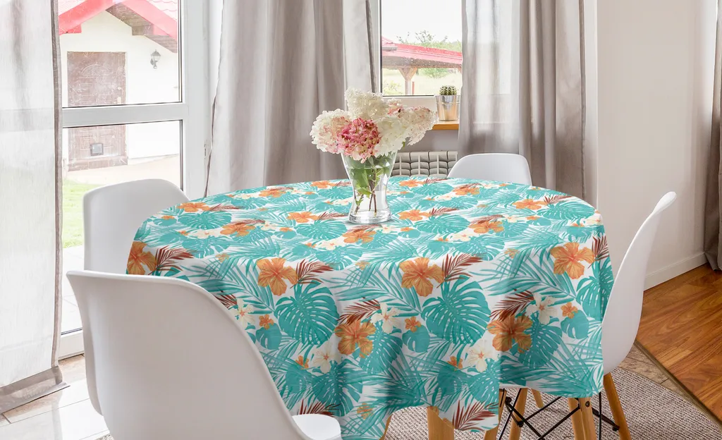 ABAKUHAUS Aloha Tovaglia Rotonda 150cm Arancione Turchese | Offerta