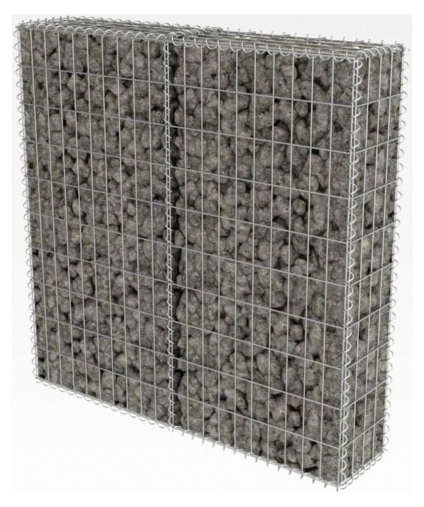 Gabionenwand aus verzinktem Stahl 100x20x100 cm Steinkorb Drahtkorb