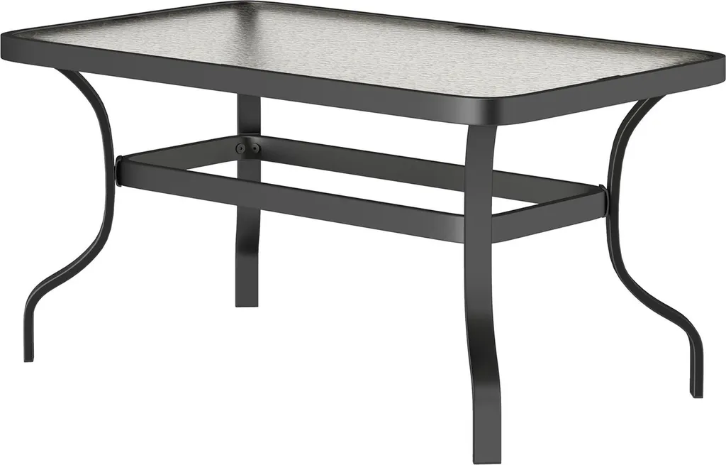 Meuble de jardin pour terrasse et balcon en verre noir 95x55 cm