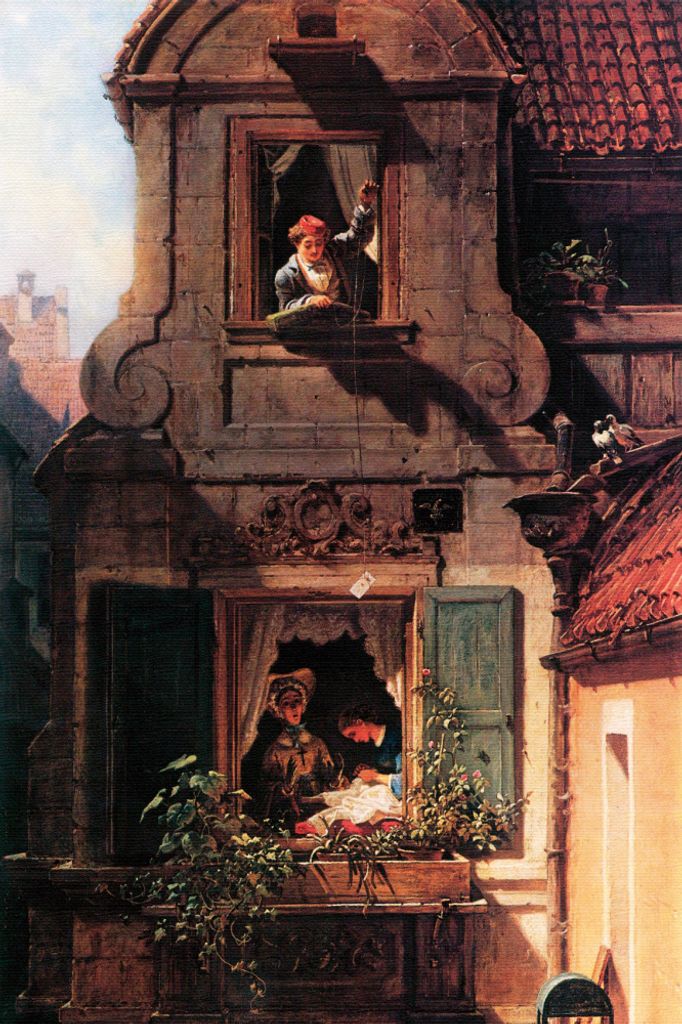 Carl Spitzweg Kunstdruck Bild - Der Abgefangene Liebesbrief (120 x 80 cm)