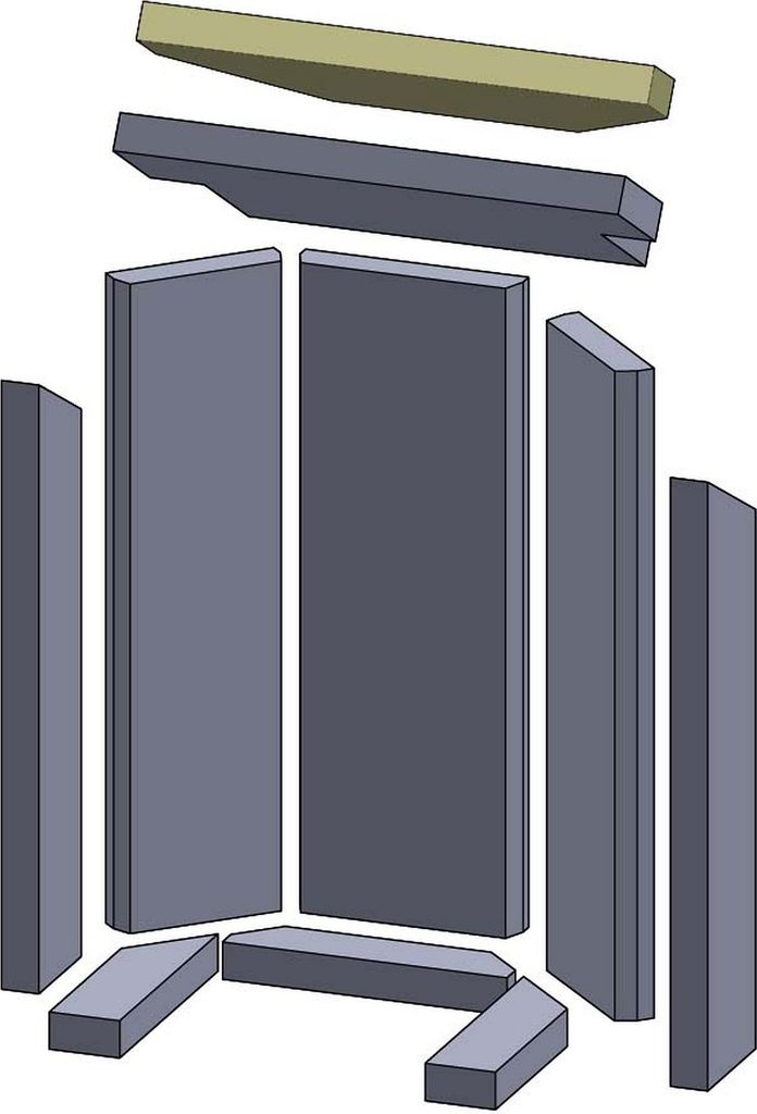 Heizgasumlenkplatte hinten 415x159x30mm (Schamotte) passend für Novaline**