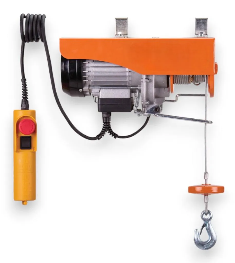 Palan électrique de chantier 250 kg pour garage ou entrepôt avec câble 18m