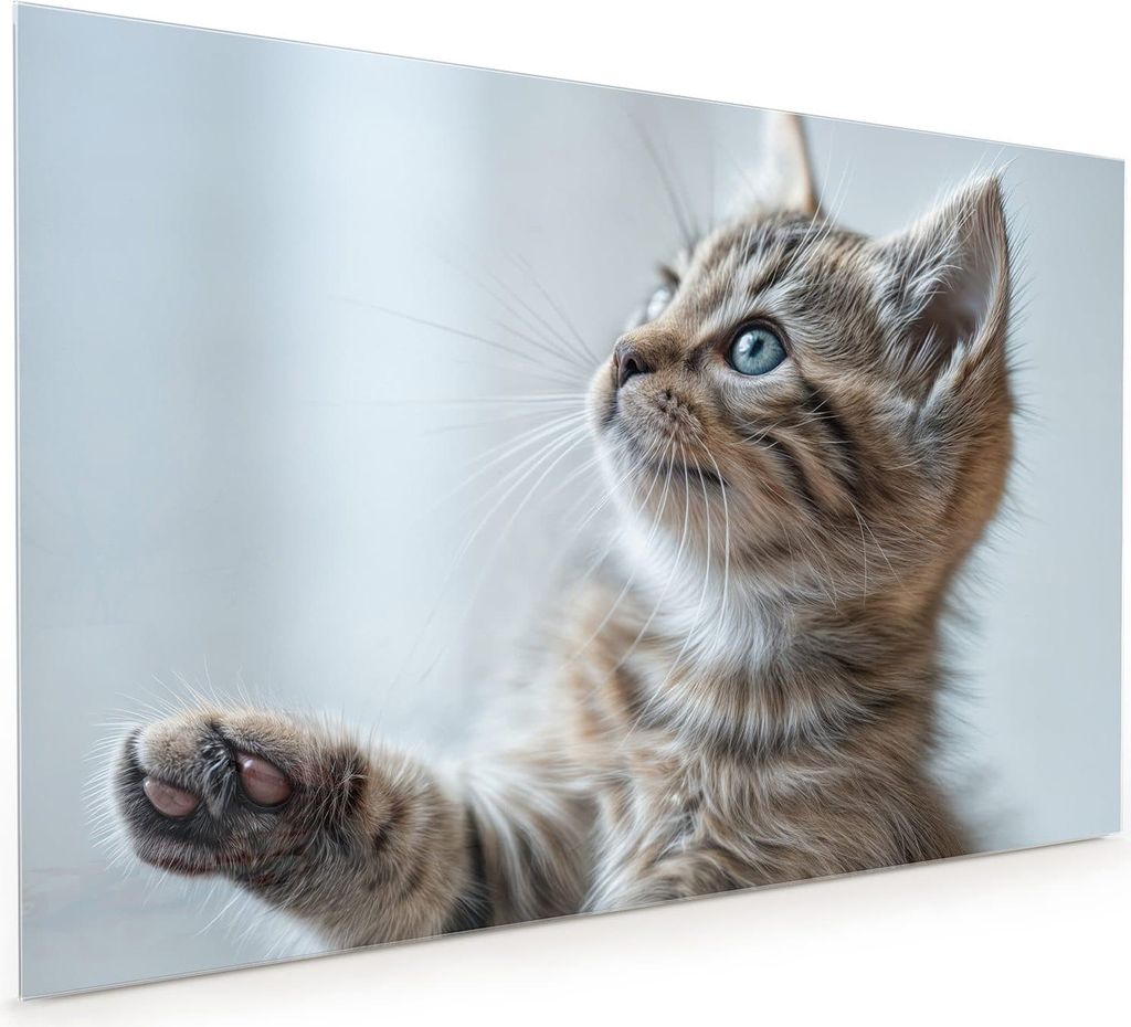 Küchenrückwand Spritzschutz Glas mit Motiv Kätzchen22 40 x 40 cm