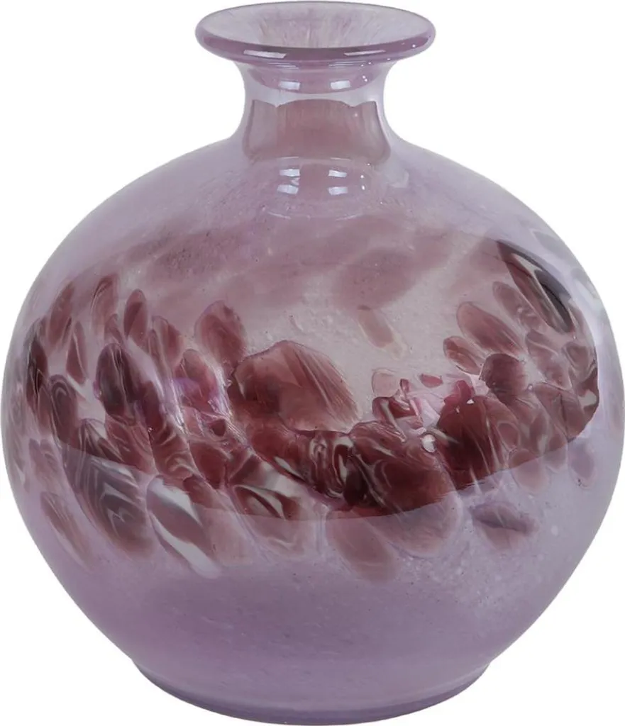 Vase en verre violet 22x23,5cm Orla au design géométrique et moderne