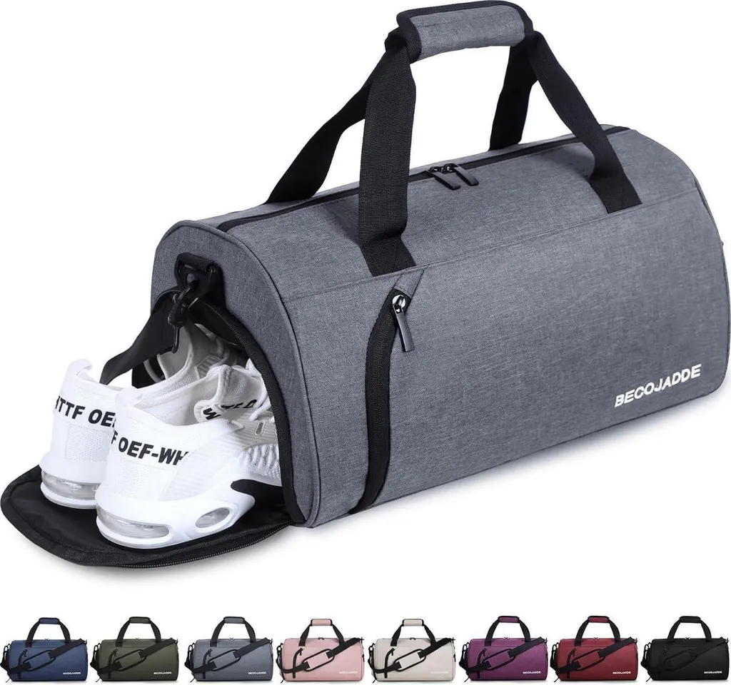 Sac de sport 25L Gris étanche pour Hommes et Femmes - Format Duffel Bag