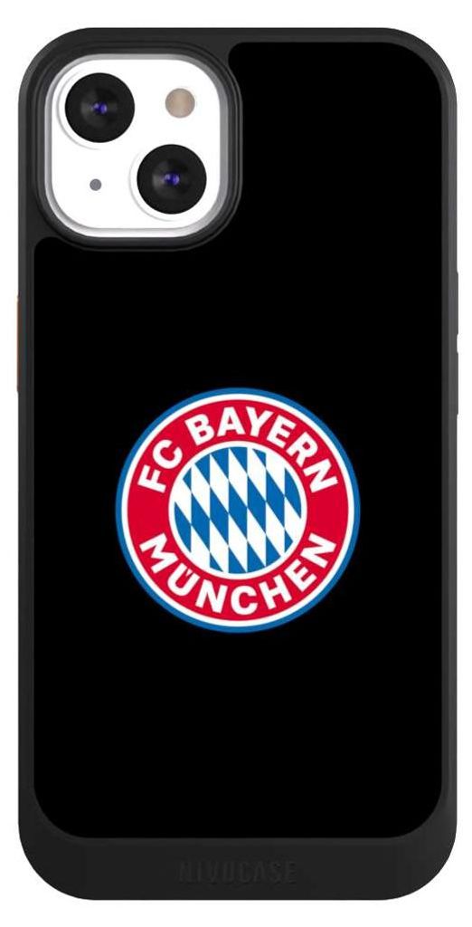 NIVOCASE Hülle für Apple iPhone 13 Handyhülle NIVOcore Case Schwarz FC Bayern München Logo Offizielles Lizenzprodukt