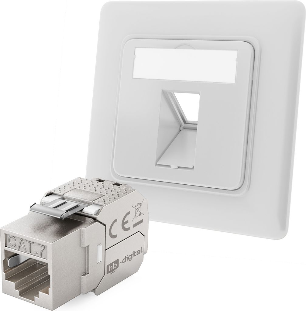 hb-digital Netzwerkdose 1 Port mit 1 x Keystone Modul CAT 7 Produktbild 