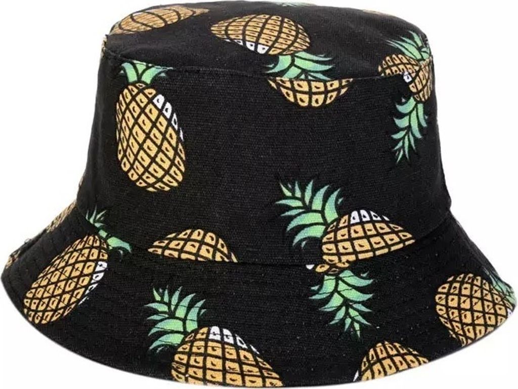 Stylischer schwarzer Pineapple Fischerhut für jeden Anlass KP22928