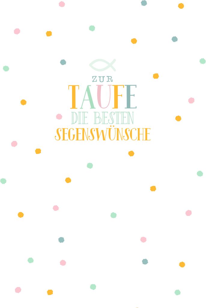 Taufe Karte mit Briefumschlag Punkte