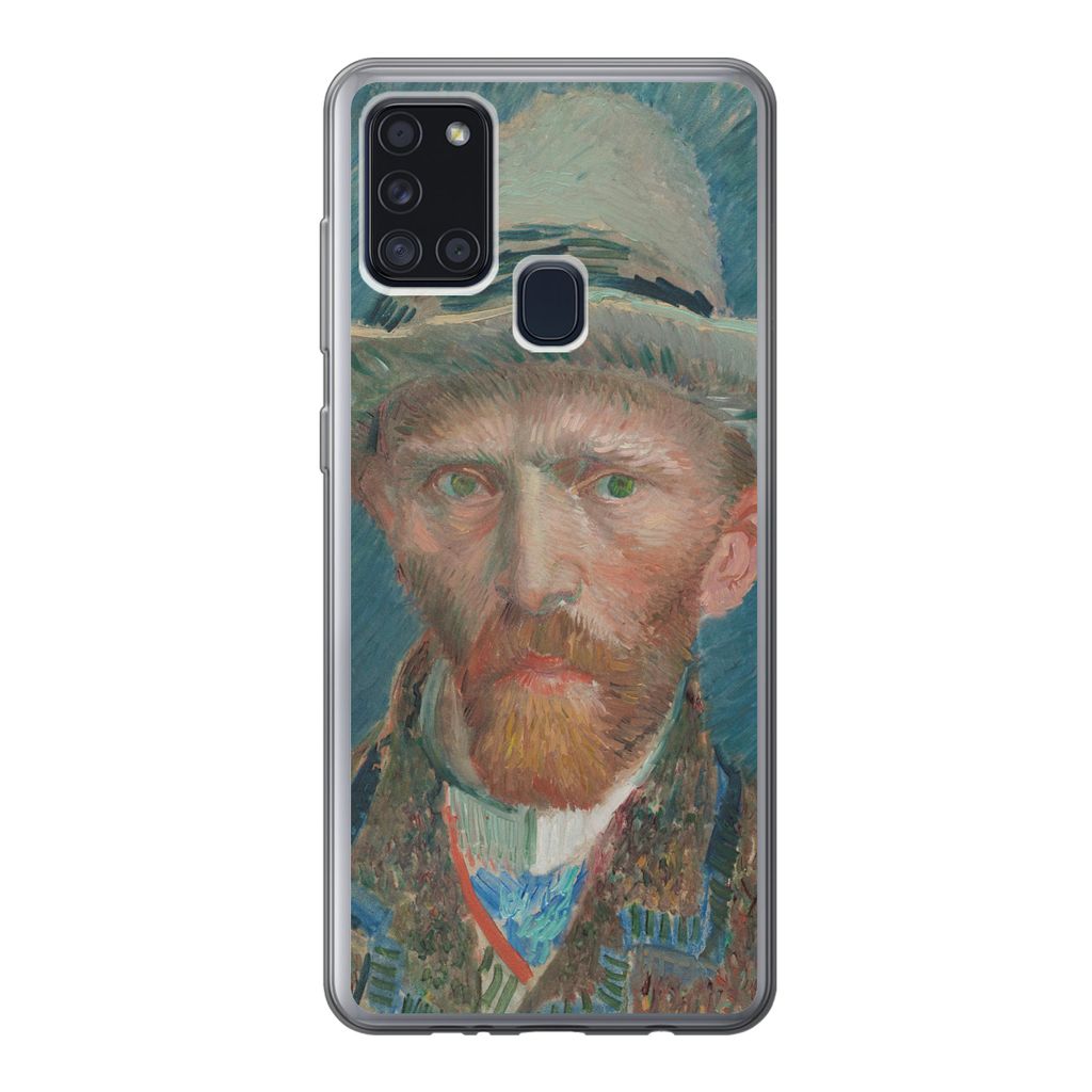 MuchoWow Handyhülle Schutzhülle Hülle für Samsung Galaxy A21s Selbstporträt 1887 - Gemälde von Vincent van Gogh Silikon Softcase Handy Hül...