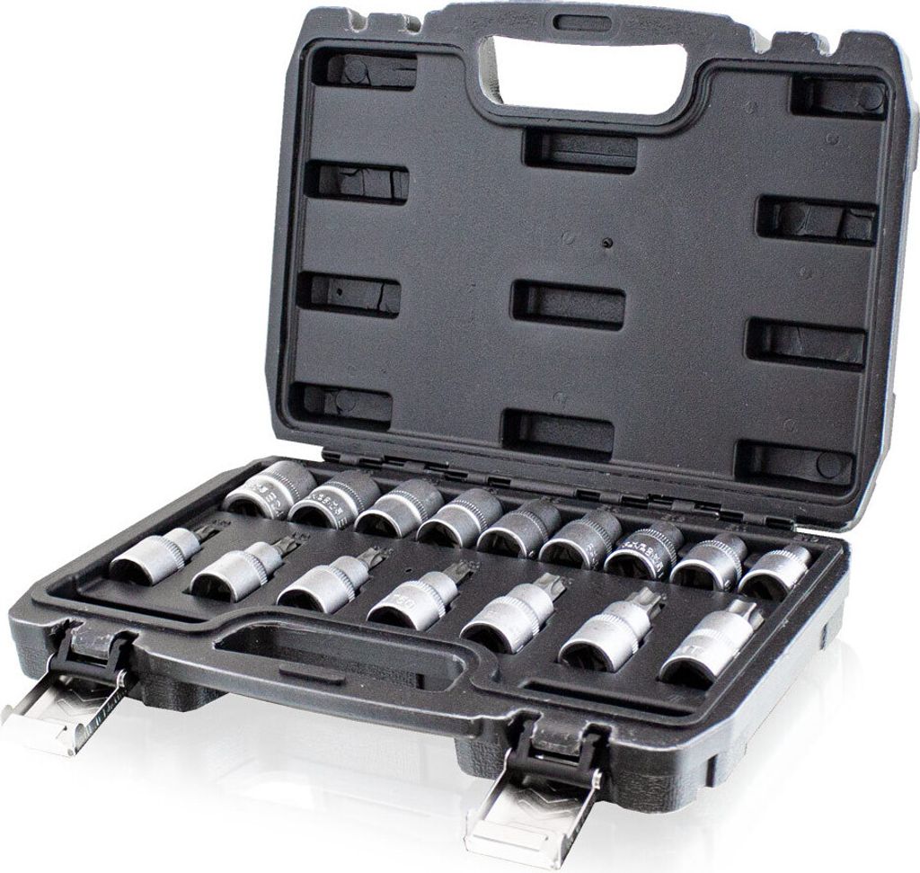 Bituxx Torx-Bit Torx-Stecknuss Satz 16tlg, schwarz, Produktbild 