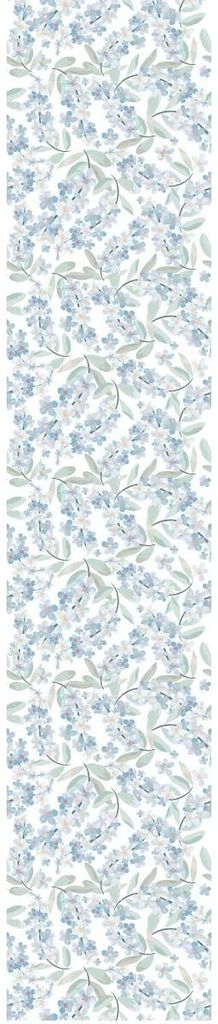 Vorgekleisterte Vliestapete – BLAUE JASMINBLÜTEN – 1 Rolle à 300 x 60 cm