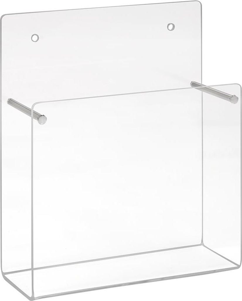 DIN A6 Wandprospekthalter, Wandprospektständer im Hochformat aus Acrylglas, glasklar