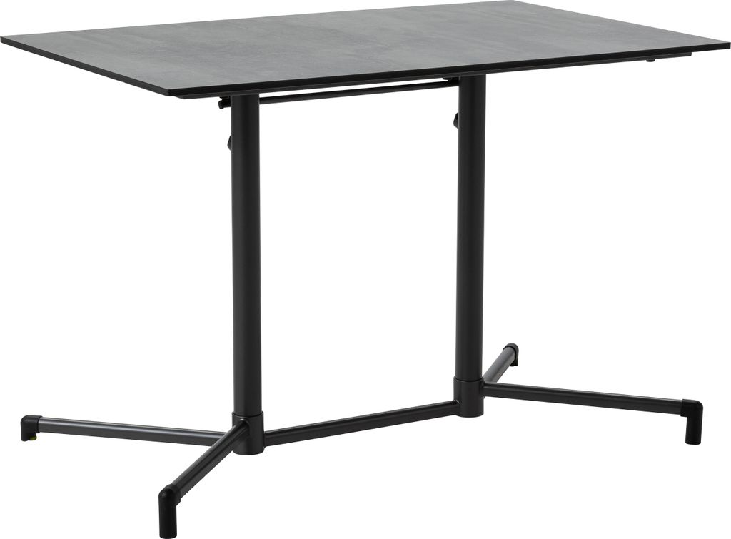 Dehner Gartentisch Capri, Balkontisch klappbar, bis zu 6 Sitzplätze, 70 x 74 x 70 cm, Metall pulverbeschichtet, grau