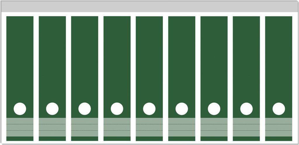 Wallario Ordnerrücken Sticker, selbstklebend für breite Ordner, 9 Stück, Motiv Dunkelgrün