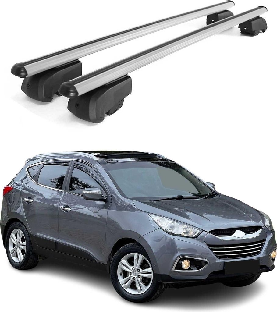 Dachträger Gepäckträger für Hyundai IX35 2010-2015 Grunträger ABE Alu Grau
