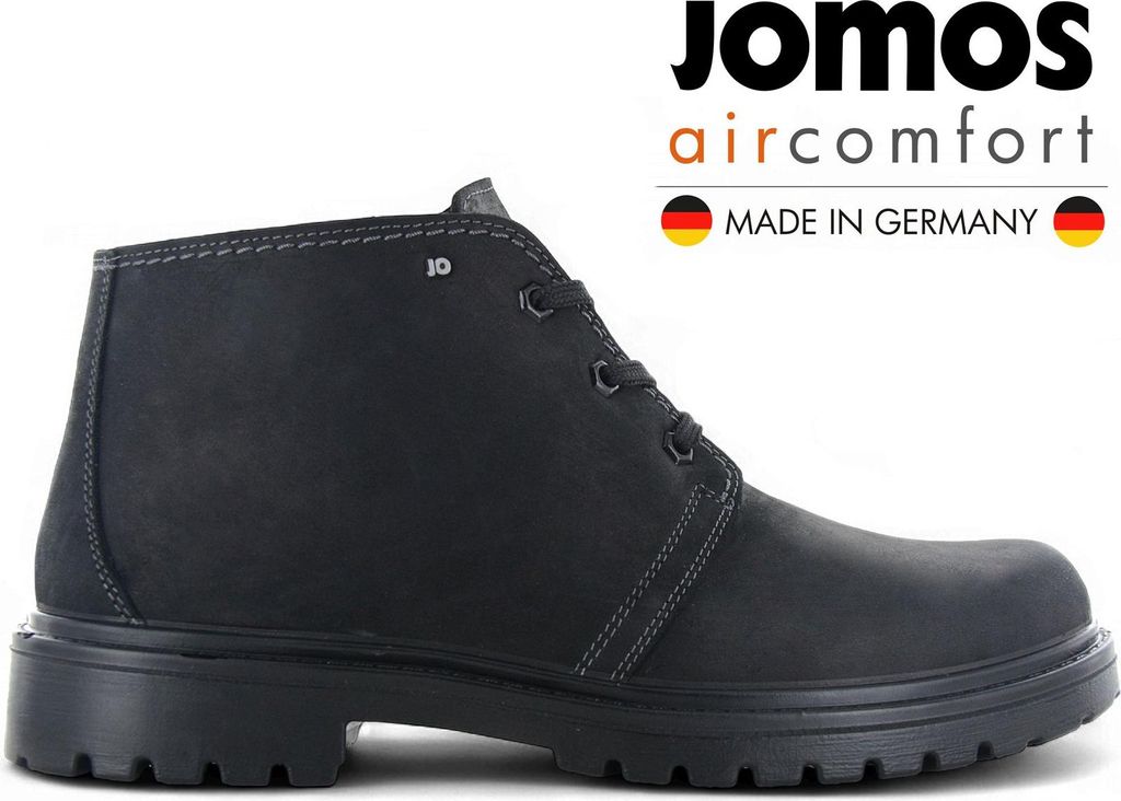 JOMOS Alpina Boots - Herren Winter Stiefel mit Lammfell Gefüttert - Leder Schwarz 456506-40-000 , EU 47 UK 12